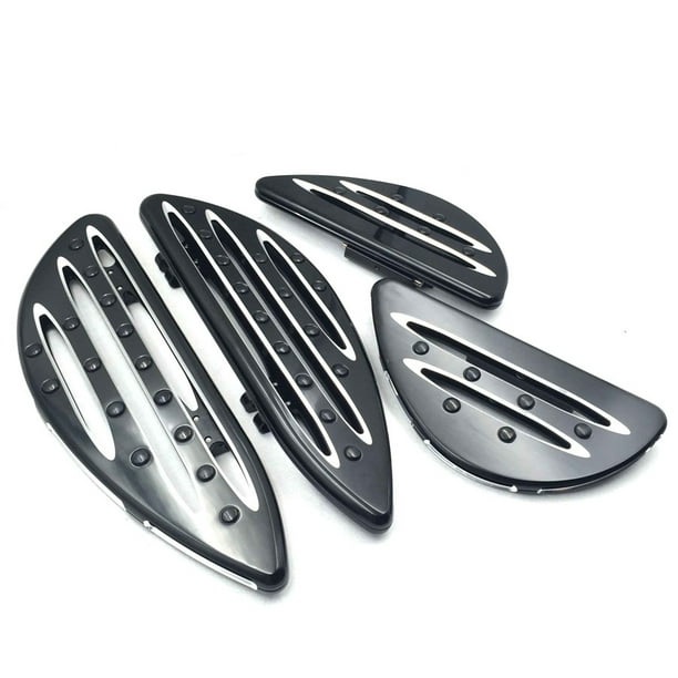 HTT Motorcycle Front Rear Black CNC Deep Cut Driver Passenger Stretched