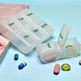 thumbnail image 5 of 7-Day Portable Pill Organizer with 8 Compartments, Weekly Travel Pill Box for Fish Oil Supplements Medication Management, Detachable Design, 5 of 6