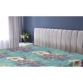 thumbnail image 5 of Ambesonne Petunia Pattern Fitted Sheet, Colorful Wings Art, California King, Sea Green Quartz and Mustard, 5 of 5