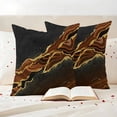 thumbnail image 3 of Brown Marble Outdoor Waterproof Pillow Covers, Gold Abstract Vintage Modern Ombre Art Decorative Square Throw Pillowcase Sofa Cushion Sham for Patio/Couch/Chair, 24"x24" 2 Pack, 3 of 8