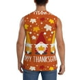 thumbnail image 4 of Lsque Happy Thanksgiving Three Gnomes Print Men's Cotton Blend Sleeveless Muscle Shirts (S-3XL)- Moisture Wicking, Odor Protection, UPF 30+,Large, 4 of 8