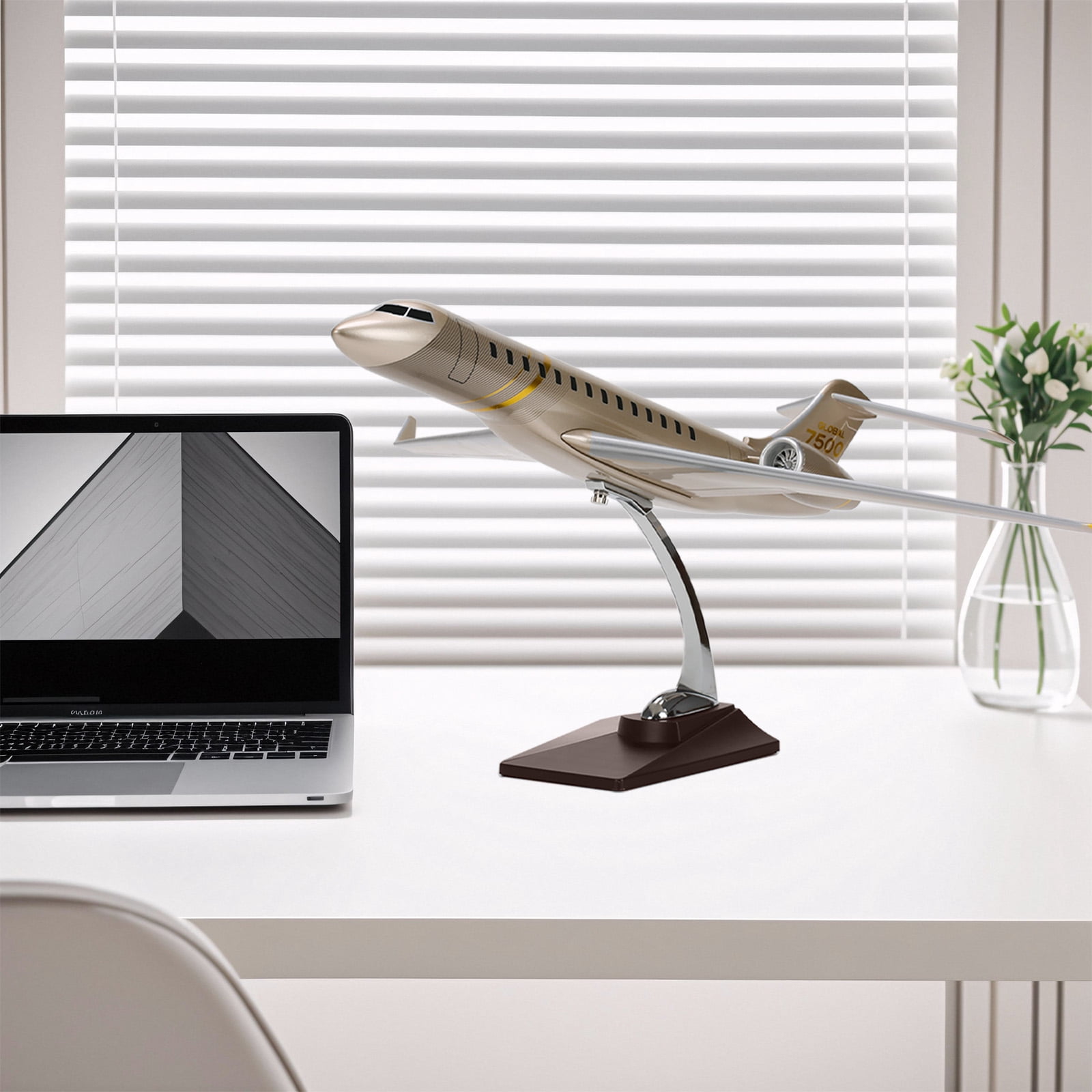 19.7” Aircraft Model Jet, 1:72-Scale Model Airplane for Bombardier Global 7500 Business Jet for Collection Or Office Ornaments Gift