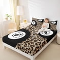 thumbnail image 3 of Castle Fairy Leopard Print Billiards Bed Sheets 4-Piece, Vintage Sport Theme Full Size Sheets, Brown Black White,1 Fitted Sheet, 1 Flat Sheet and 2 Pillowcases, 3 of 6