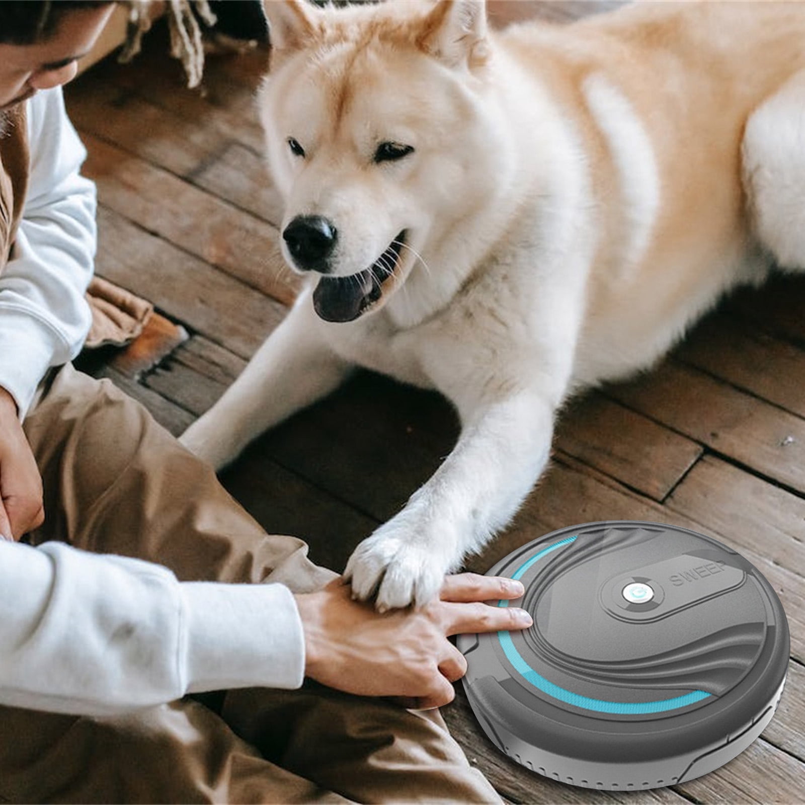 Grey Smart Robot Toy Vacuum Cleaner For Kids With Auto Floor