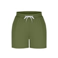thumbnail image 7 of Hesxuno Women Casual Lounge Shorts Ribbed Knit Shorts Baggy Comfy Pajama Sleep Shorts High Rise Drawstring Elastic Shorts Army Green M, 7 of 7