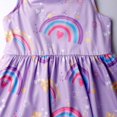 thumbnail image 4 of Baby Girls Dress Rainbow Dress for Girls Summer Clothes Toddler Backless Dresses Rainbow Clothes Kids Birthday Dress Purple Dress 6-7 Years, 4 of 5