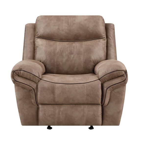 Steve Silver Nashville Faux Suede Manual Recliner and Glider, Light Brown