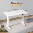 thumbnail image 3 of Innovar 48 inch Electric Standing Desk, Height Adjustable Computer Stand up Study Desks,Home Office Sit to Stand Motor Rising Table,Small Wooden Work Desks W/Memory Preset,White,24" Wide, 3 of 16