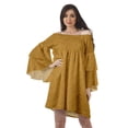 thumbnail image 1 of Moomaya Robe d'Été Dénudée pour Femmes Jaune Gamboge Robe de Plage en Coton avec Manches Cloche - m, 1 of 5