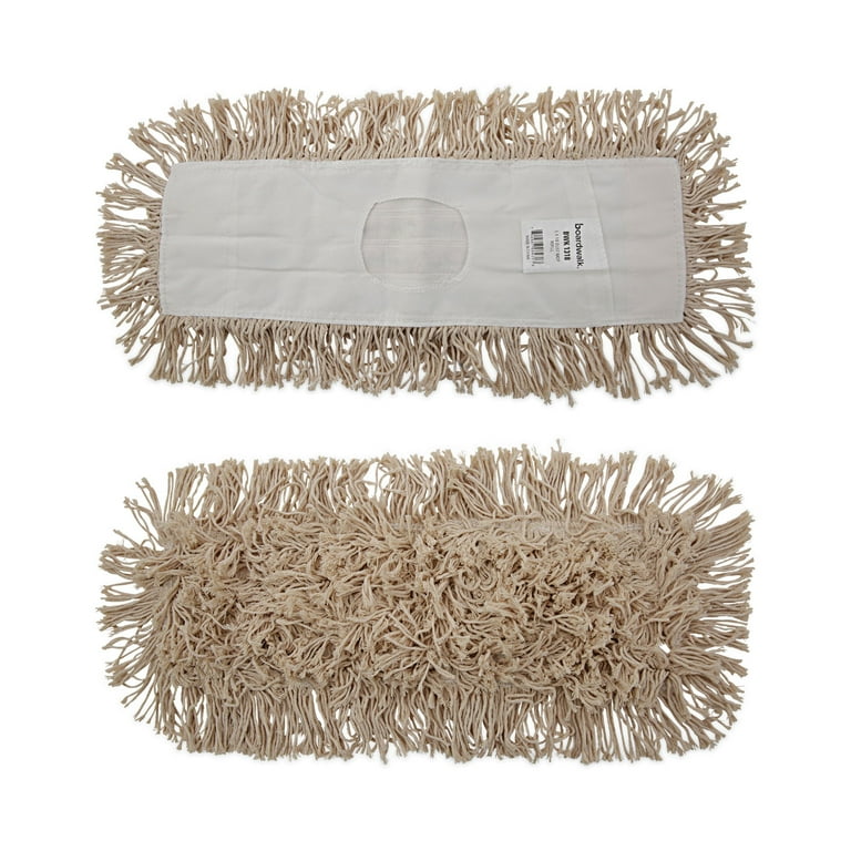 Industrial Dust Mop Head, Hygrade Cotton, 18w x 5d, White Industrial Dust Mop Head, Hygrade Cotton, 18w x 5d, White