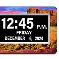 thumbnail image 3 of The Bradford Exchange John Wayne Easy-Read Full Disclosure Digital Clock with Iconic Monument Valley Art LED Display with Large 1.5-Inch Digits USB Port and Remote Control  9.5" W x 7" H, 3 of 5