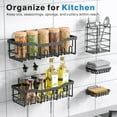 thumbnail image 5 of Shower Caddy, Shower Shelves 5 Pack, Adhesive Shower Organizer for Bathroom & Kitchen, No Drilling, Large Capacity, Rustproof SUS304 Stainless Steel Bathroom Organizer, Bathroom Accessories, Black, 5 of 7