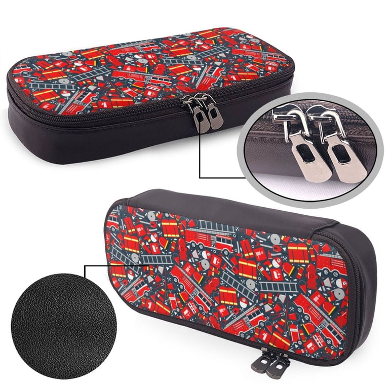 Picia Fire Sign Pattern Large Capacity PU Leather Pencil Case