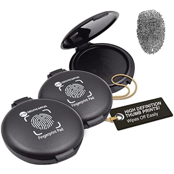 Fingerprint Ink pad, 3 Pack, inkless Thumb Print Stamp pad, Black, for Notary Supplies, Identification Security ID Fingerprint Cards, Law Enforcement Fingerprint kit,Finger Print Stamp pad$$Office