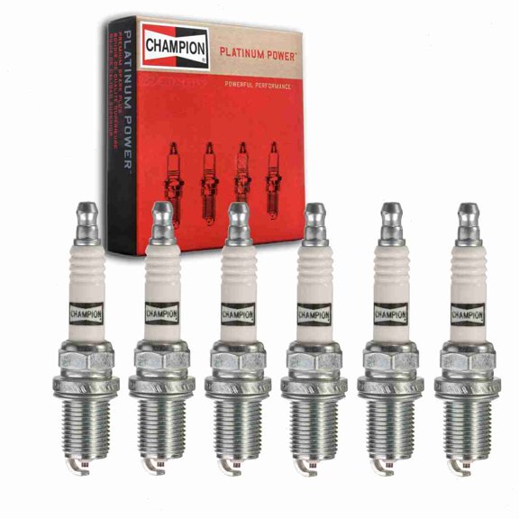 6 pc Champion Platinum Spark Plugs compatible with Nissan Pathfinder 3.0L 3.3L V6 1987-2000