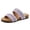 Purple, variant on Womens Cork Footbed Sandals Bohemian Embroidery Double Band Slip on Slides Casual Flat Shoes Summer Dress Beach Vacation Shoes Purple Size 8