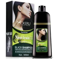 ORGANIC MOKERU NONI PLANT BLACK Professional Oil Hair Dye Color Shampoo 500 ML: Instant Fast Acting Long Lasting Hair Color Shampoo for Gray Hair Magic Hair Dye Shampoo Colors Hair in Minutes–Long Las