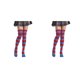 thumbnail image 3 of Guardurnaity Paquete de 2 calcetines a rayas de talla grande hasta el muslo Únicos, flexibles, cómodos, fáciles de combinar, de moda, sin medias, rojo azul a rayas 2piezas, 3 of 6