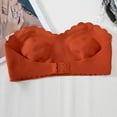 thumbnail image 7 of HOWPAY Strapless Bras for Women Front Closure No Underwire Supportive Push up Wireless Full Coverage Snap Closing Bralettes Comfort Underwear Brick Red L, 7 of 7