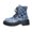Blue, variant on Womens Ankle Combat Boots Round Toe Platform Lug Sole Distressed Denim Lace Up Retro Y2K Casual Boots Black Size US8.5