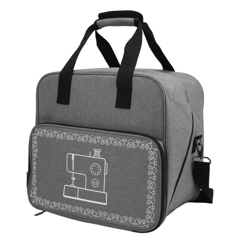 Domqga Sewing Machine Bag, Large Capacity Sewing Machine Carrying Case for Home for Travel, Gray