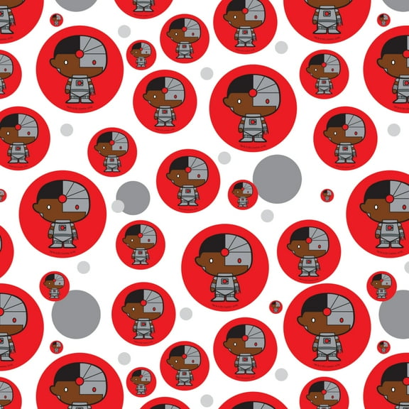 Justice League Cyborg Cute Chibi Character Premium Gift Wrap Wrapping Paper Roll
