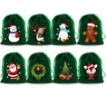 thumbnail image 2 of Bolsas de terciopelo de Feliz Navidad, bolsas de embalaje de joyería de Boutique con cordón verde, bolsas de regalo de dulces, Favor, 9x12, 13x18cm, 4 piezas por lote, 2 of 4