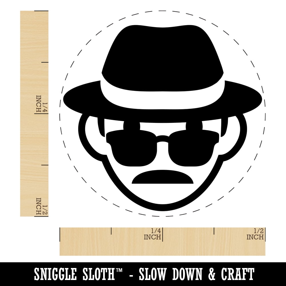 Occupation Detective Private Investigator Icon Self-Inking Rubber Stamp Ink Stamper - Dry Pad (No Ink) - Mini 1/2 Inch