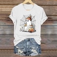 thumbnail image 2 of Wiyuqeen Halloween Shirts for Women Pumpkin Ghosts Short Sleeve Tops Thanksgiving Shirts Loose Fit T-shirts Casual Pumpkin Graphic Tees Crew Neck Festive Daily Wear, 2 of 7