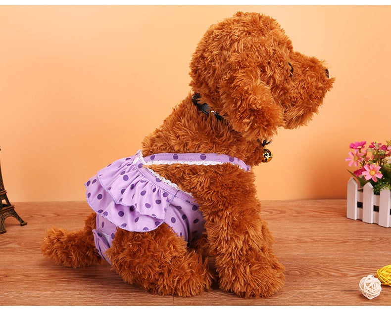 Washable Female Diapers with Suspender Comfort Reusable Doggy Diapers Reusable Puppy Sanitary Panties Dog Underwear Diaper for Small Girl Dogs in Period Heat