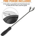 thumbnail image 6 of 32-Inch Round Fire Pit Table, Metal Wood Burning Fireplace/Firepit with Fire Grate, Spark Screen Lid, Steel Bowl, Poker, 6 of 7