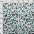 thumbnail image 3 of oneOone Cotton Cambric Aqua Blue Fabric Tropical Leaf With Abstract Texture Craft Projects Decor Fabric Printed By The Yard 56 Inch Wide, 3 of 4
