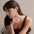 thumbnail image 2 of Gold Heart Dangle Earrings For Women, Ribbon Bow Dangle Earrings, Gift for Valentine's Day Anniversary Birthday, 2 of 5