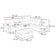 thumbnail image 3 of Hommoo Linen Living Room Furniture Set, Modern Nailhead Trim L-Shaped Sectional Couch and Sofa Set with Cup Holder, Right Side, Black Grey, 3 of 8