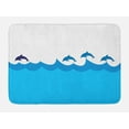 thumbnail image 1 of Sea Animals Bath Mat, Lead and Three Dolphins Shadow on Waves Oceanlife Maritime Theme Image, Non-Slip Plush Mat Bathroom Kitchen Laundry Room Decor, 29.5 X 17.5 Inches, Blue Turqouise, Ambesonne, 1 of 2