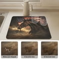 thumbnail image 6 of Qxltty American Flag Horse Dish Drying Mat Coffee Bar Mats Rubber Backed Absorbent Fit Under Pot and Dishes Racks 19.7x15.7in, 6 of 11