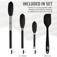 thumbnail image 2 of Kaluns Silicone Tongs Utensils for Cooking with Spatula - 4 Pcs Kitchen Tongs & Tong Set, Heat Resistant Non-Slip Serving Utensils - Black, 2 of 9