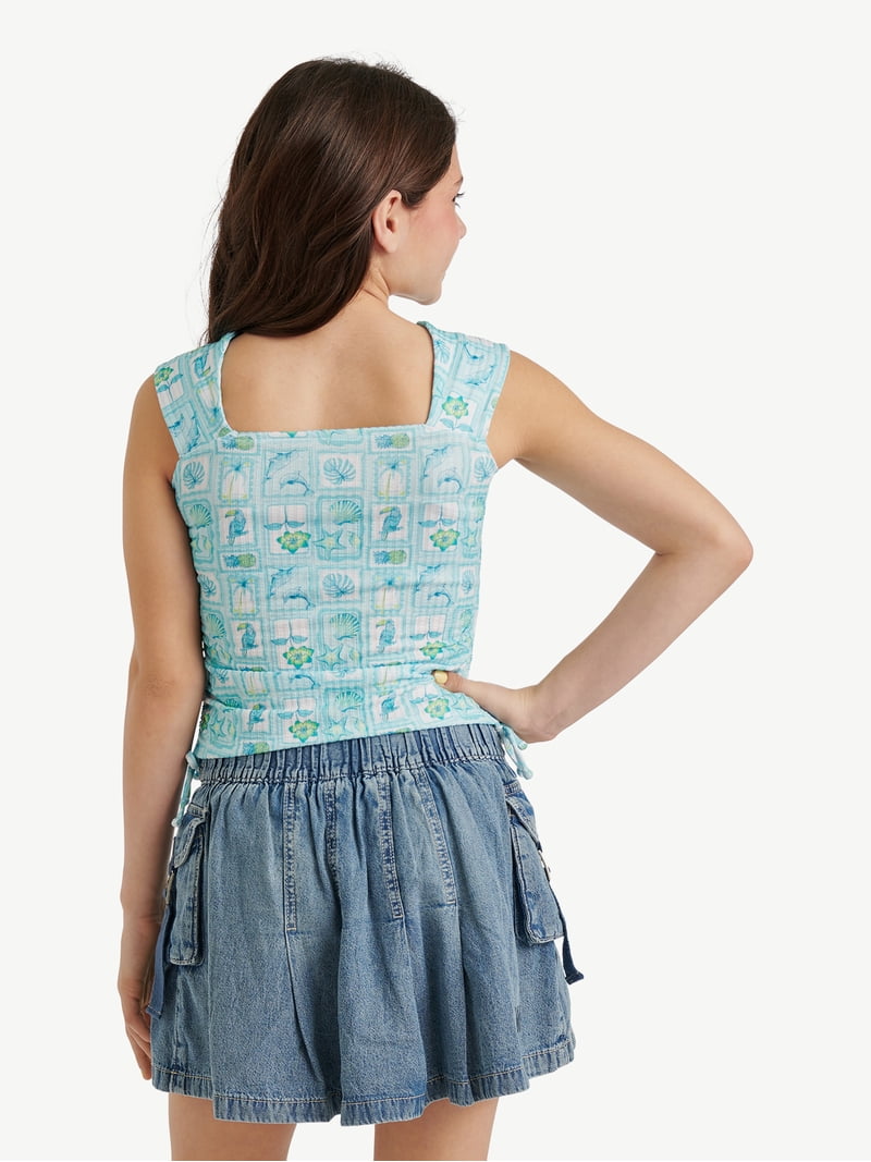 Justice Girls Cap Sleeve Cinch Tee, Sizes XS - XL - Walmart.com