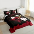 thumbnail image 3 of Homewish Modern Ball Sports Queen Comforter Set for Boys, Black Red Baseball Bedding Sets, Chic Abstract Ombre Reversible Bedding Comforter Set, Breathable Home Decor, 3pcs, 3 of 8