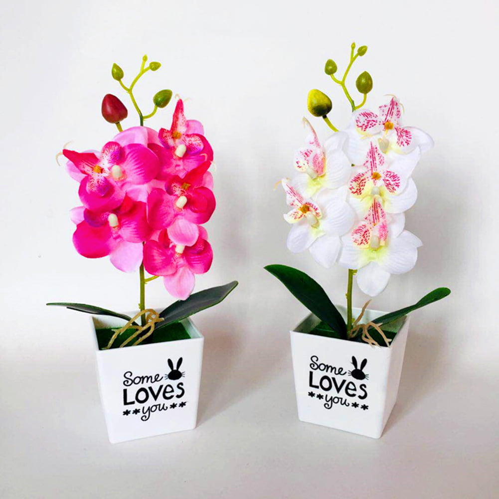 Details about   Artificial Butterfly Orchid Leaf Fake Flower Plant Wedding Party Home Decoration