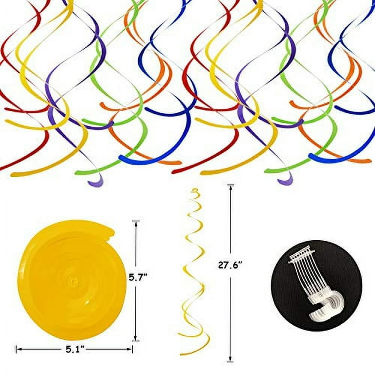 Thaway Birthday Decorations Party Supplies, Colorful Birthday Decorations,  Happy Birthday Banner, Pom Poms Flowers, Garland, Hanging Swirl, Balloons  For Kids Birthday Party 