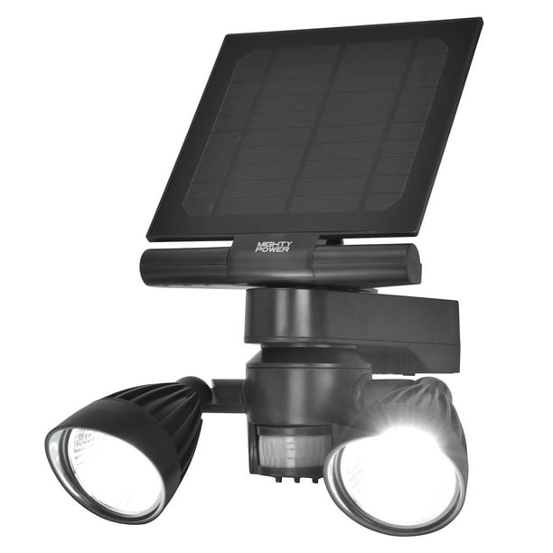 Mighty Power Outdoor Solar LED Security Flood Light, Black, 600 Lumens