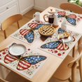 thumbnail image 5 of 4th of July Placemats Set of 8 Independence Day Butterfly Botanical Place Mats Indoor Wipeable Table Mats Washable Cloth Dining Table Placemats for Kitchen Holiday Party Home Decor 13x19 Inch, 5 of 9