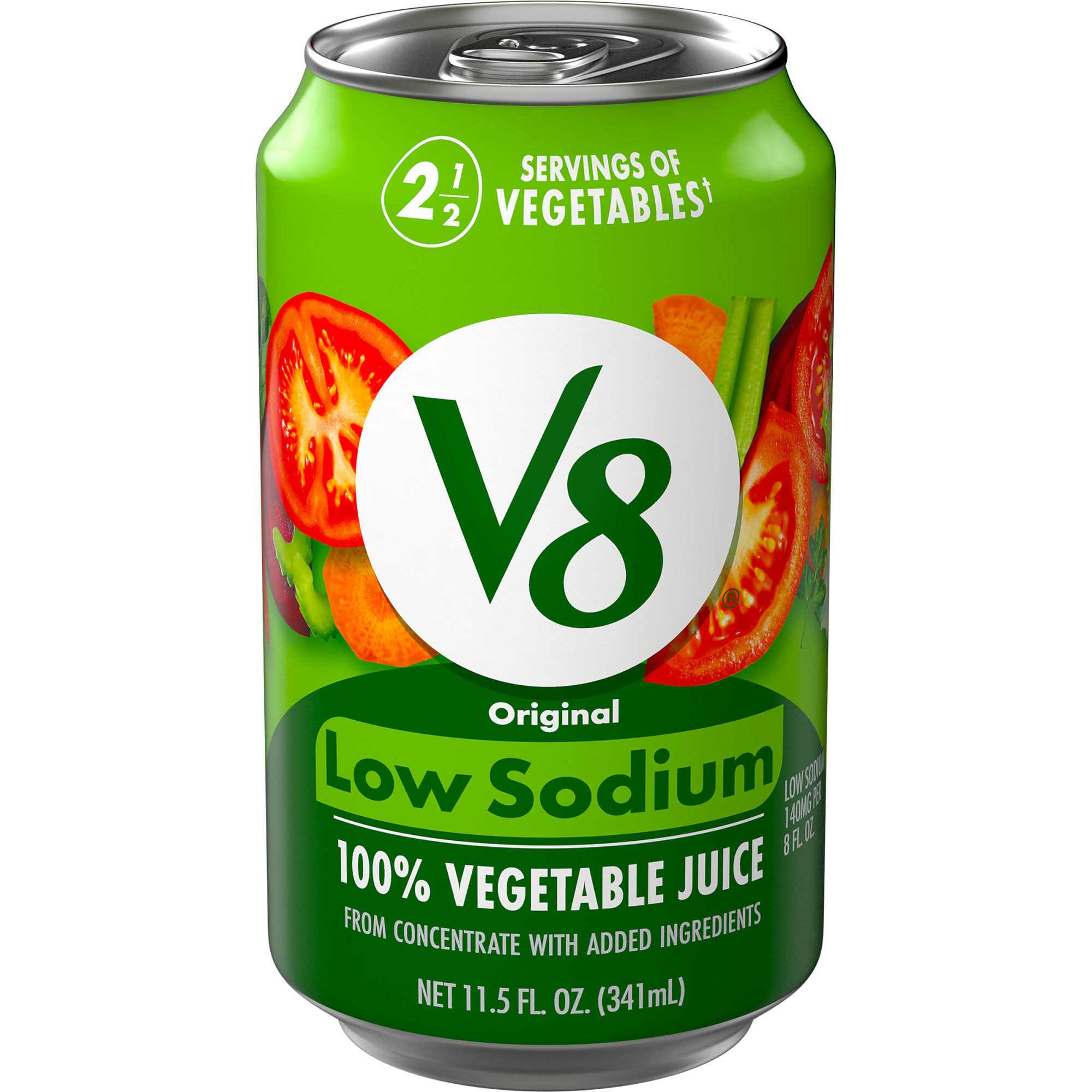 V8 Low Sodium Original 100 Vegetable Juice, 11.5 FL OZ Can