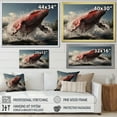 thumbnail image 4 of Designart "Ocean s Spectacle Coastal Whale Watching I" Animals Floater Framed Canvas Wall Art, 4 of 7