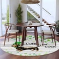 thumbnail image 3 of Large Round Rug 8Ft Washable Non-Slip, St. Patrick's Day Circle Area Rugs for Living Room Bedroom, Spring Lucky Dogs Grasses Gray Wood Indoor Floor Mats Carpet Runner for Home Decor, 3 of 8