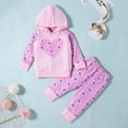 thumbnail image 3 of Newborn Baby Girls Heart Tops Hoodies Pants 2Pcs Outfits Clothes Set 0-6 Months, 3 of 12