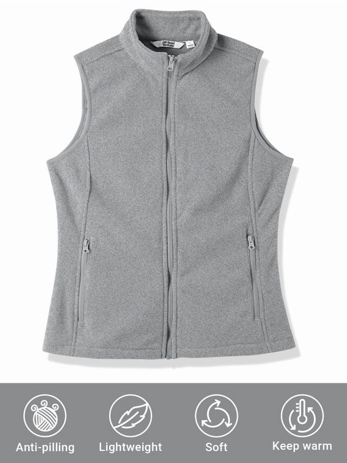 Off Road Ventures Womens Fleece Lined Vests Lightweight Zip Up Outerwear Sleeveless Vest Jacket for Running Hiking Travel