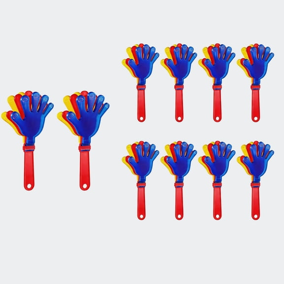 BlinkLLX Hand Clapper Party Noise Maker Mini Plastic Multicolor 10 Pack 7.5 Inch