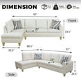 thumbnail image 3 of PonLiving Sectional Sofa Set for Living Room Furniture Set，Faux Leather L-Shape Sectional Sofa, 3 of 12